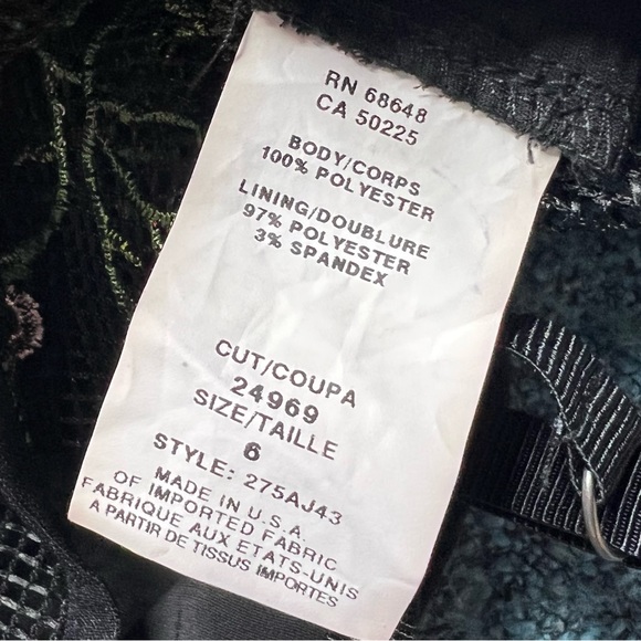 Allen Schwartz Black Mesh Floral Embroidered Bodysuit - Picture 7 of 12